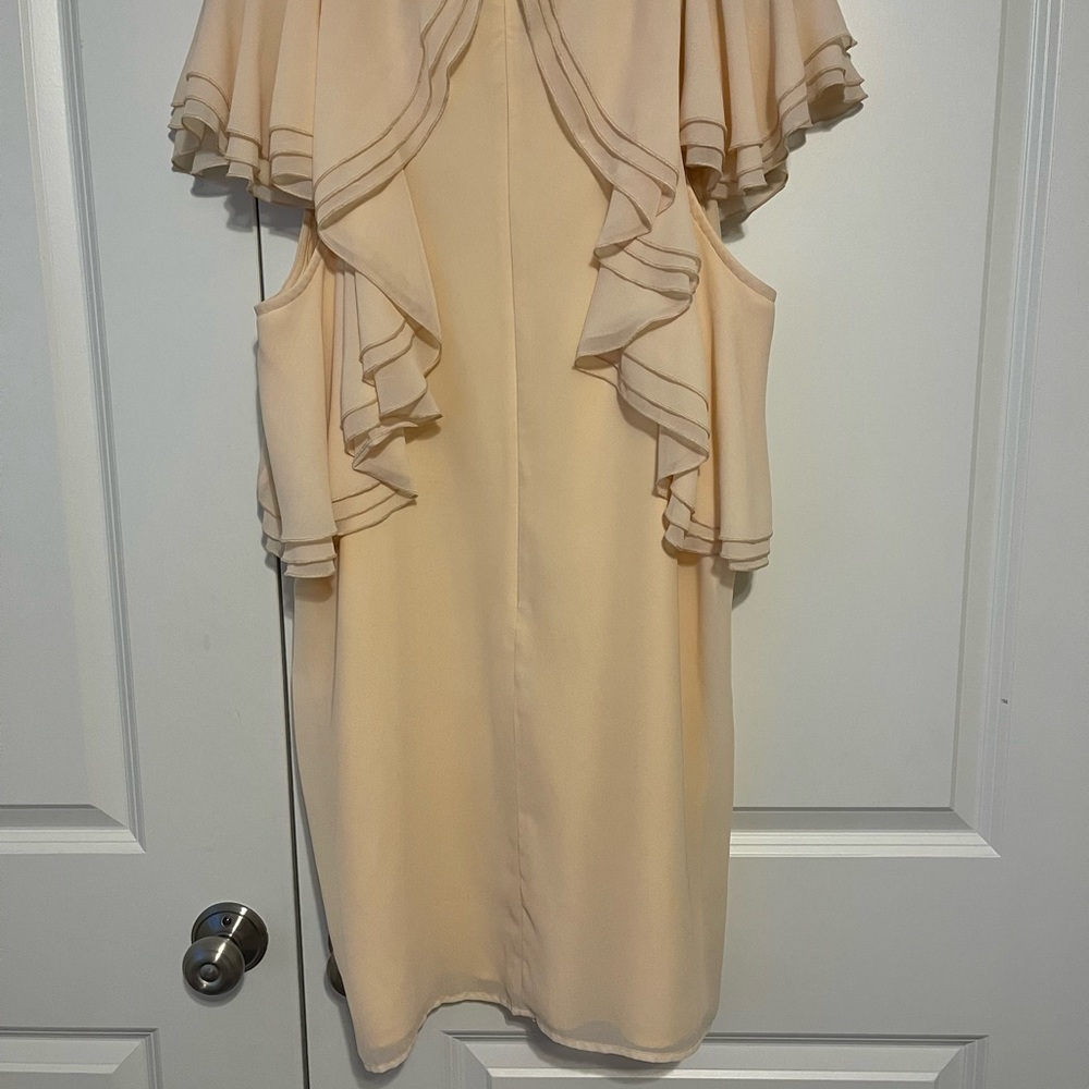 ASOS Ruffle Mini Shift Dress Peach - Picture 3 of 5